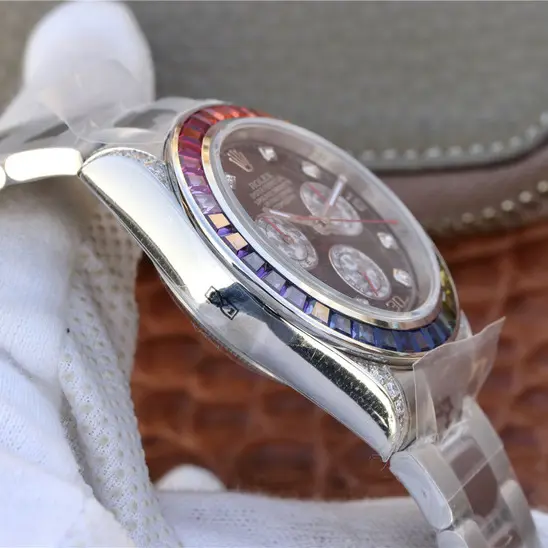 Rolex Daytona Rainbow Diamond Silver 40 mm - Image 3