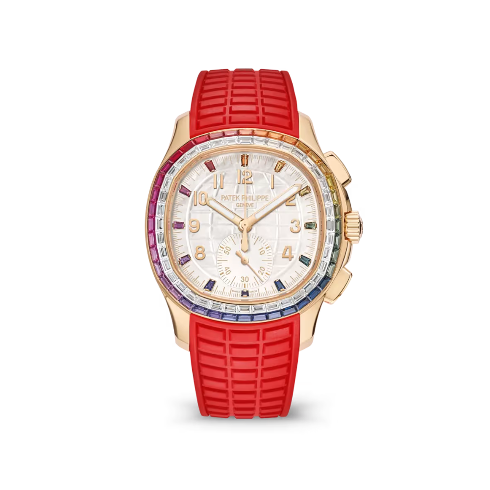 Patek Philippe Aquanaut Luce 7968/300R-001 Rose Gold 'Rainbow' Bezel Mother Of Pearl Dial