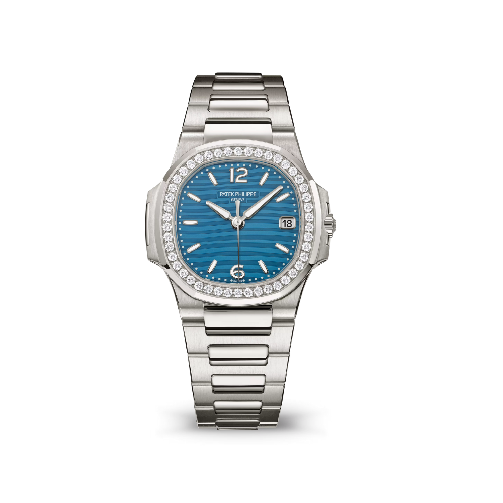 Patek Philippe Nautilus 7010/1G-013 'Ladies' White Gold Blue Dial Diamond Bezel (2025)