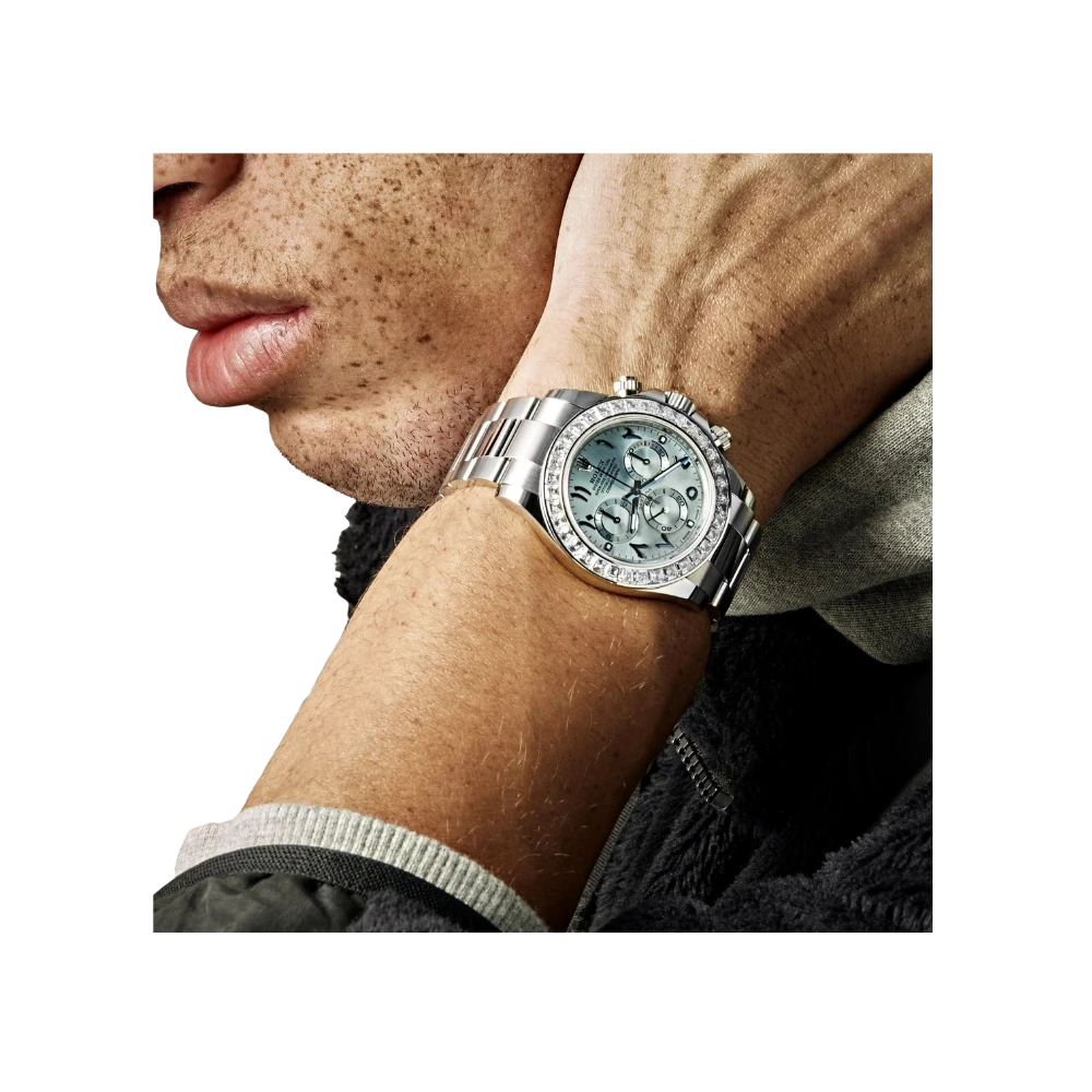 Rolex Daytona 116576TBR Platinum Diamond Ice Blue Arabic Dial - Image 2
